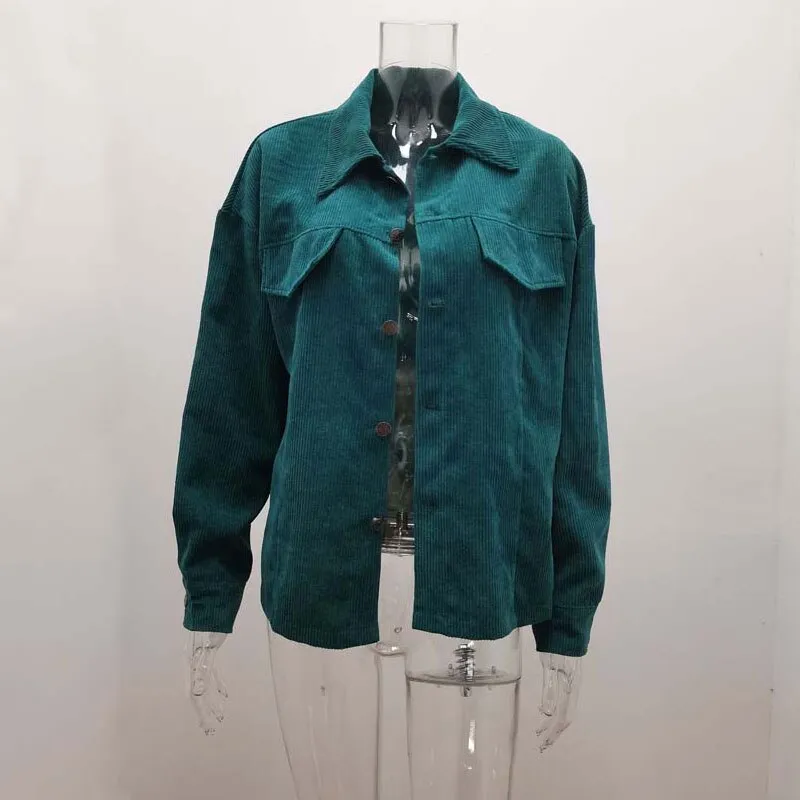 Casual Corduroy Jacket Long Sleeve Coat