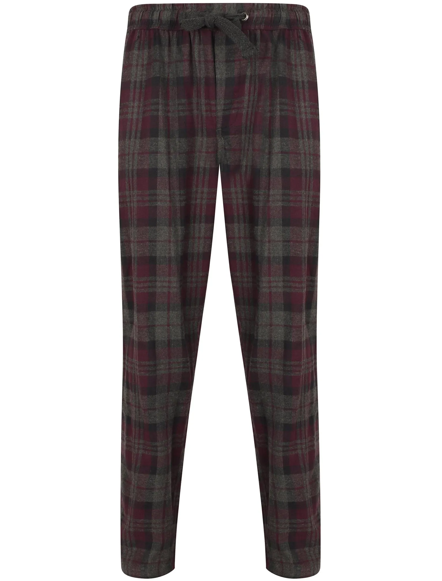 Chamois Brushed Flannel Checked Lounge Pants in Eggplant - Tokyo Laundry