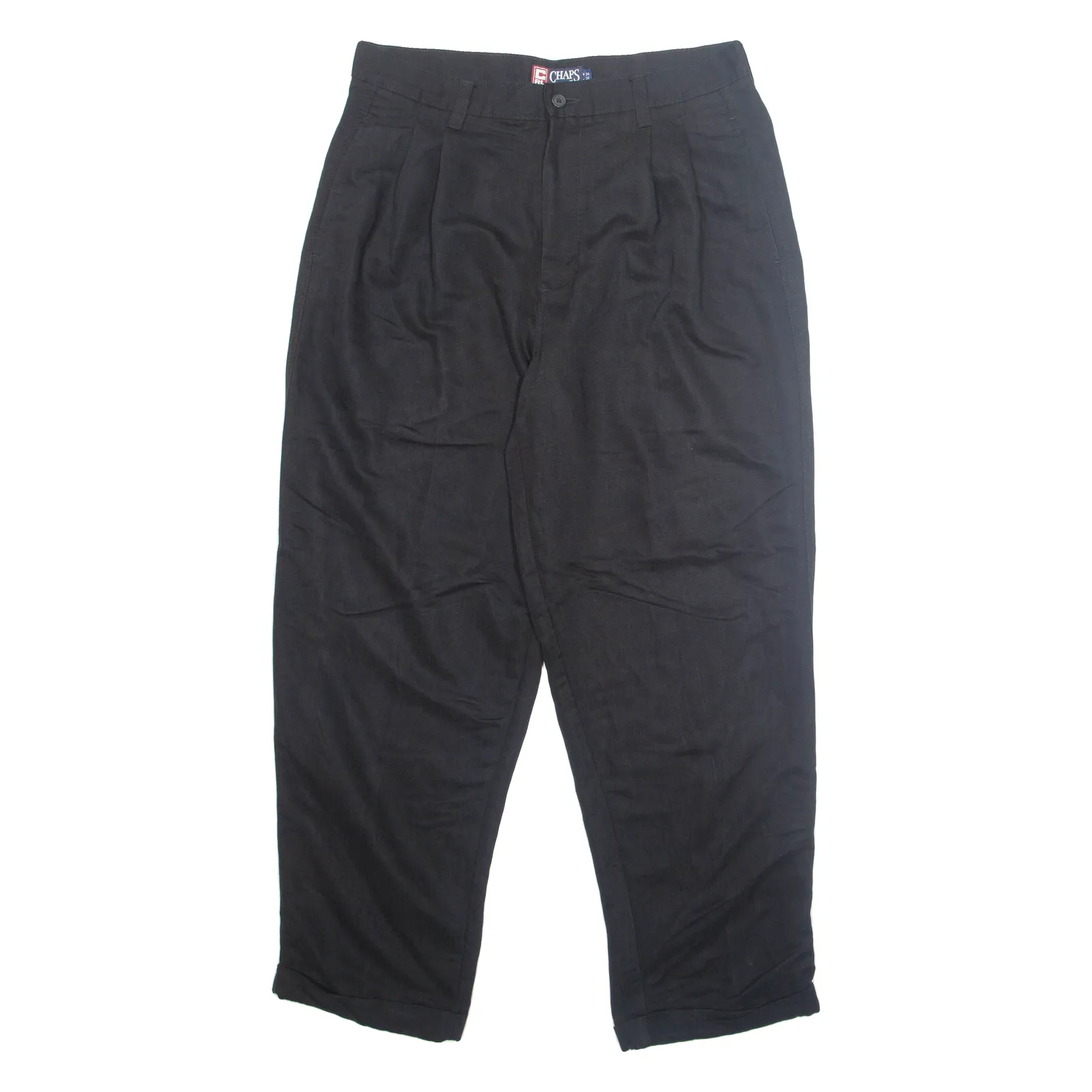 CHAPS Chino Workwear Mens Trousers Black Regular Straight W34 L30