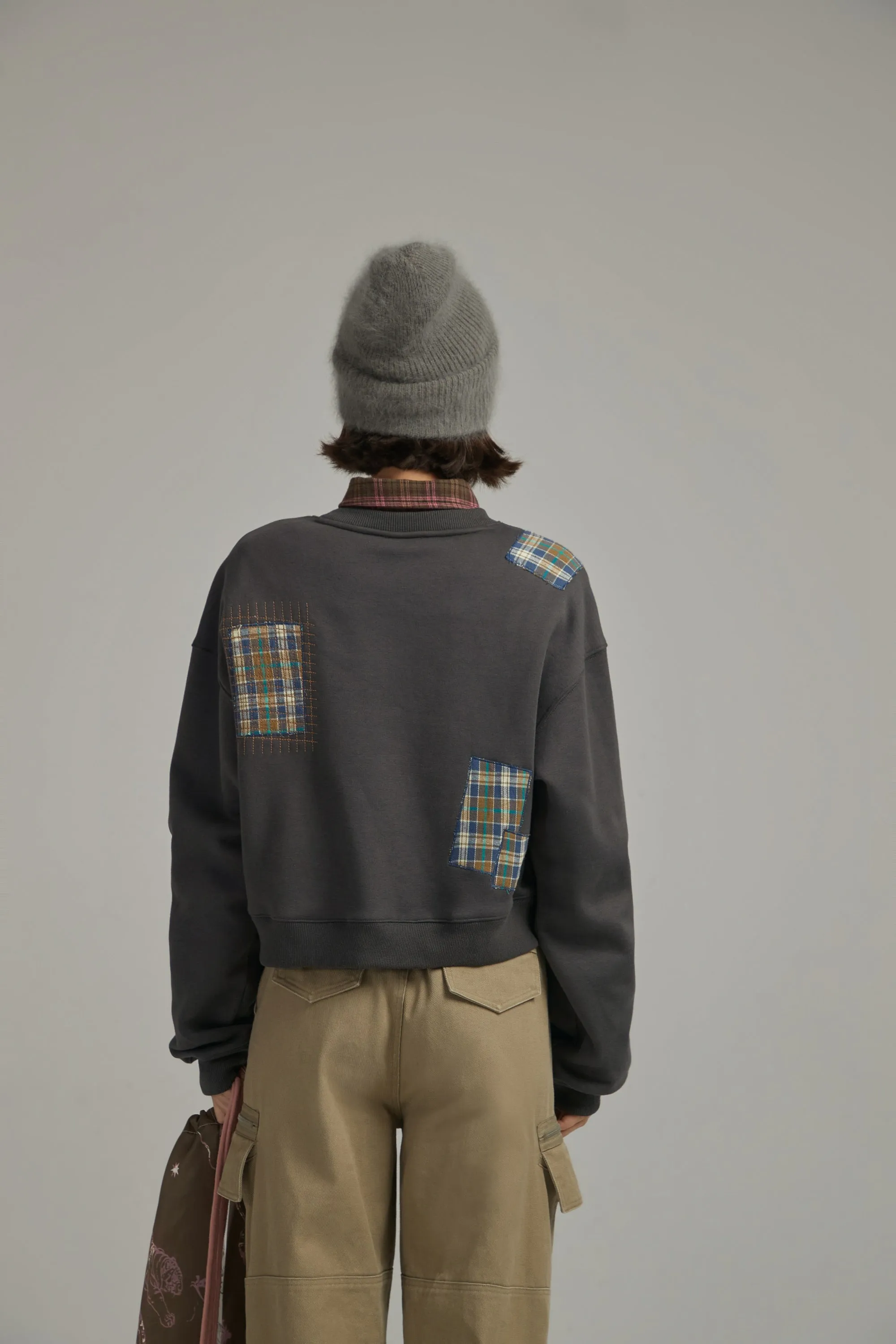 Check Patch Vintage Sweatshirt