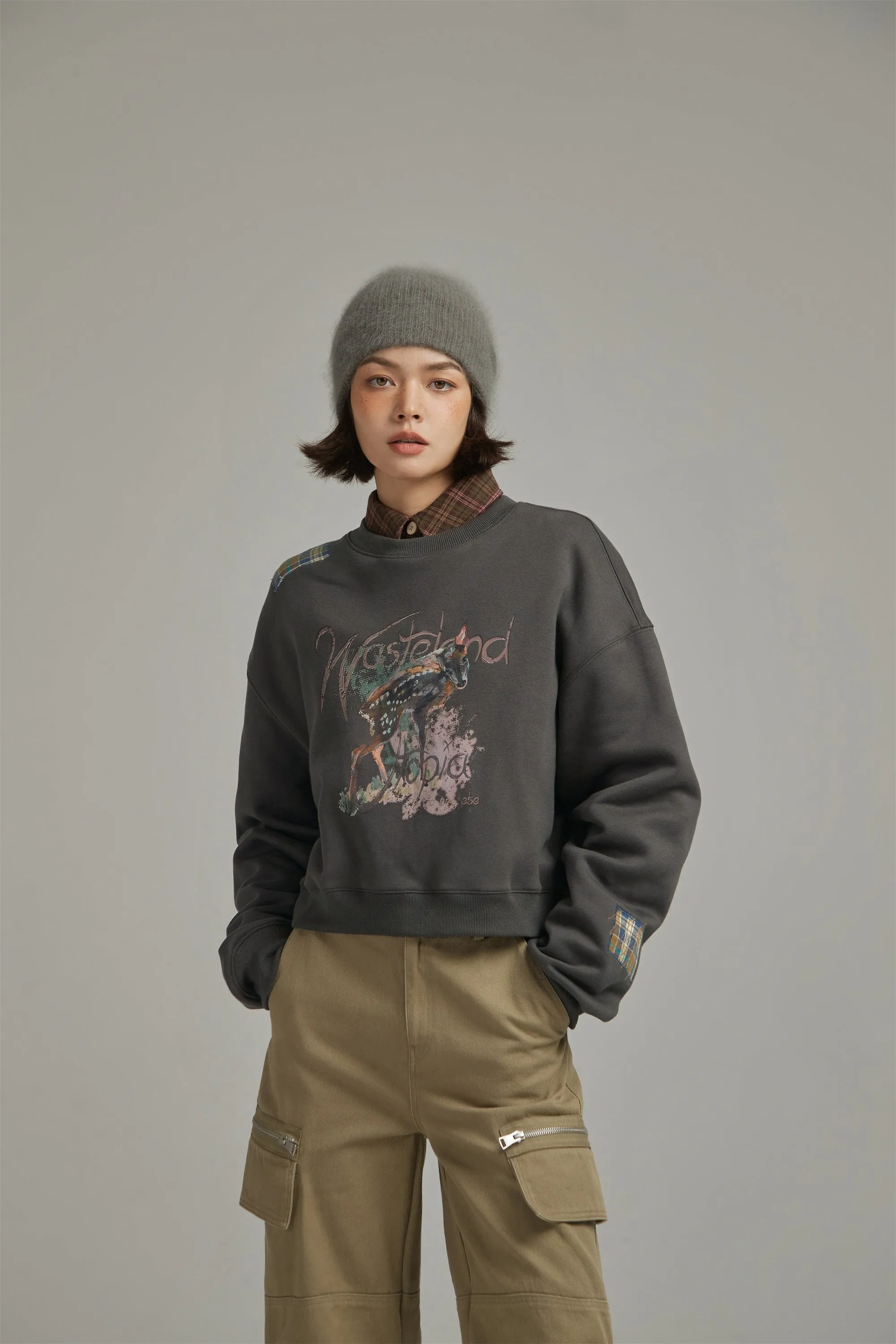Check Patch Vintage Sweatshirt