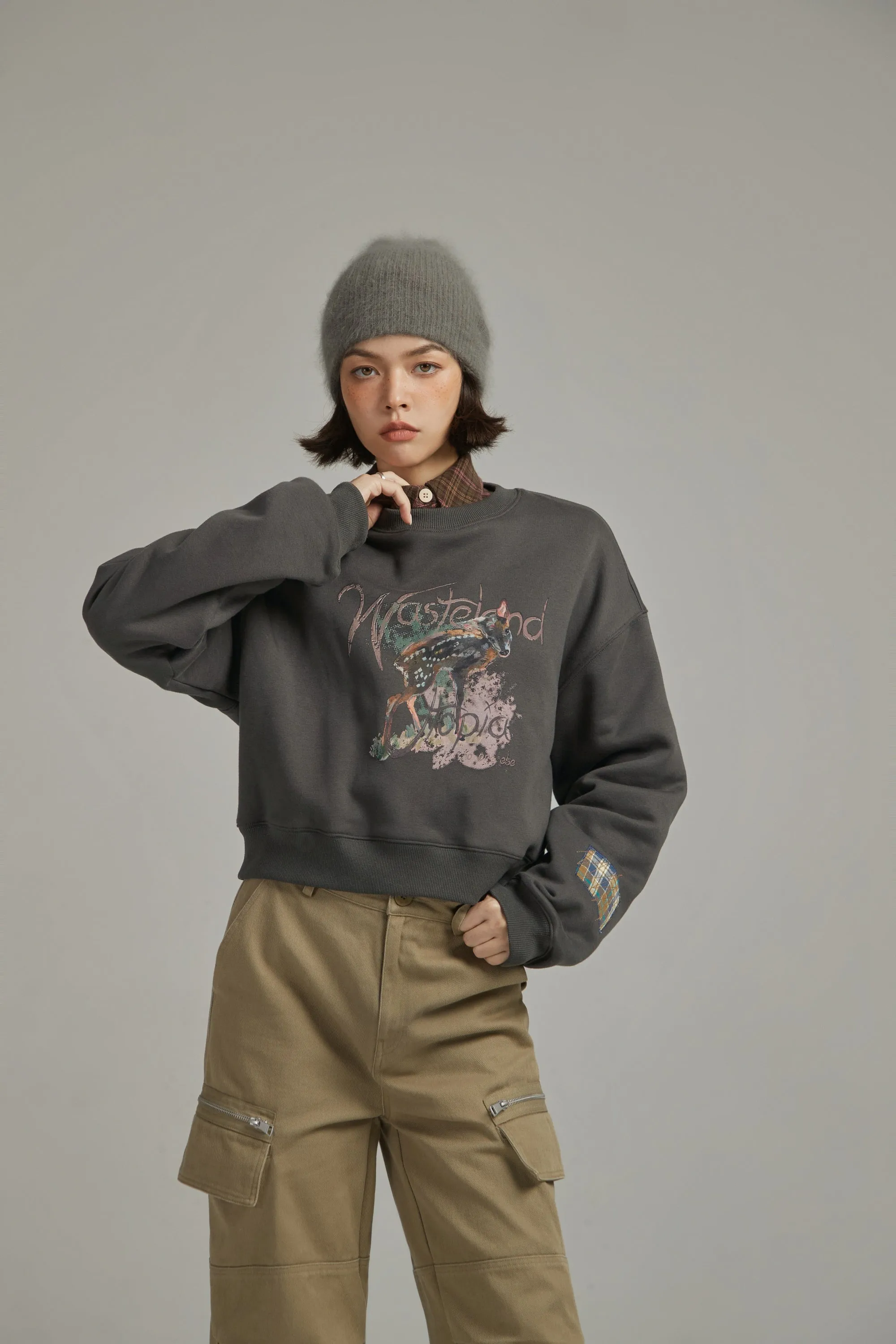 Check Patch Vintage Sweatshirt