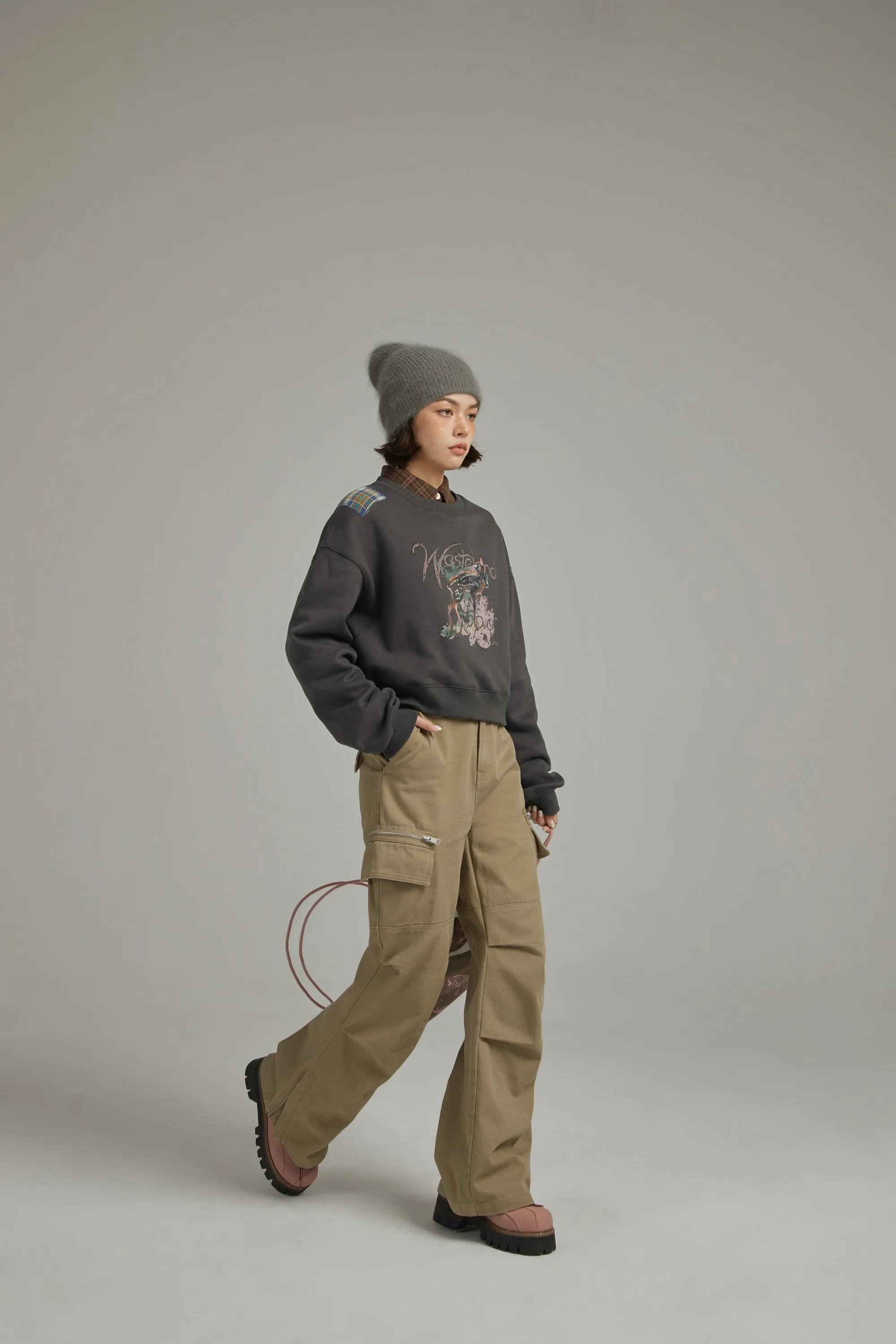 Check Patch Vintage Sweatshirt