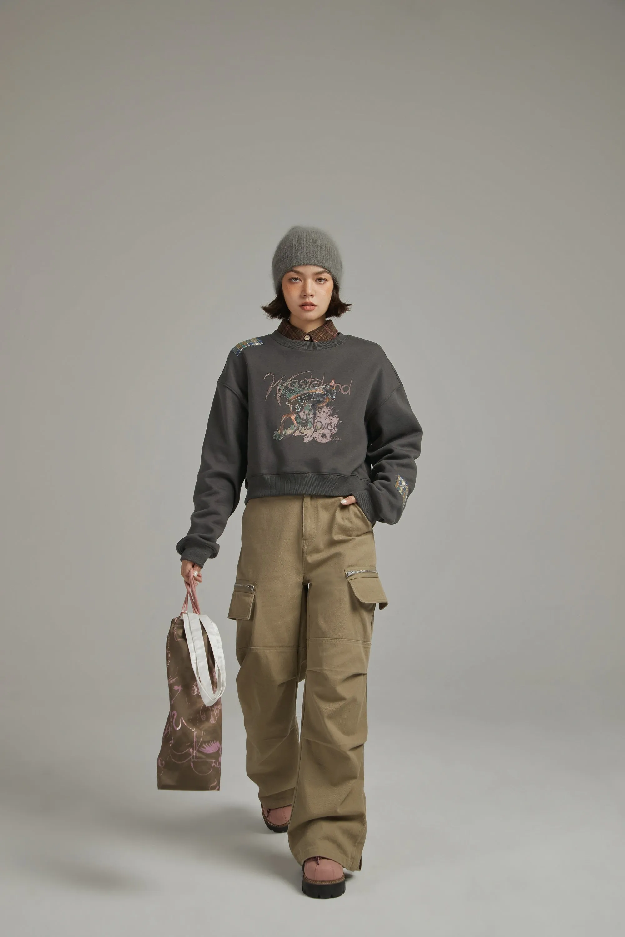 Check Patch Vintage Sweatshirt