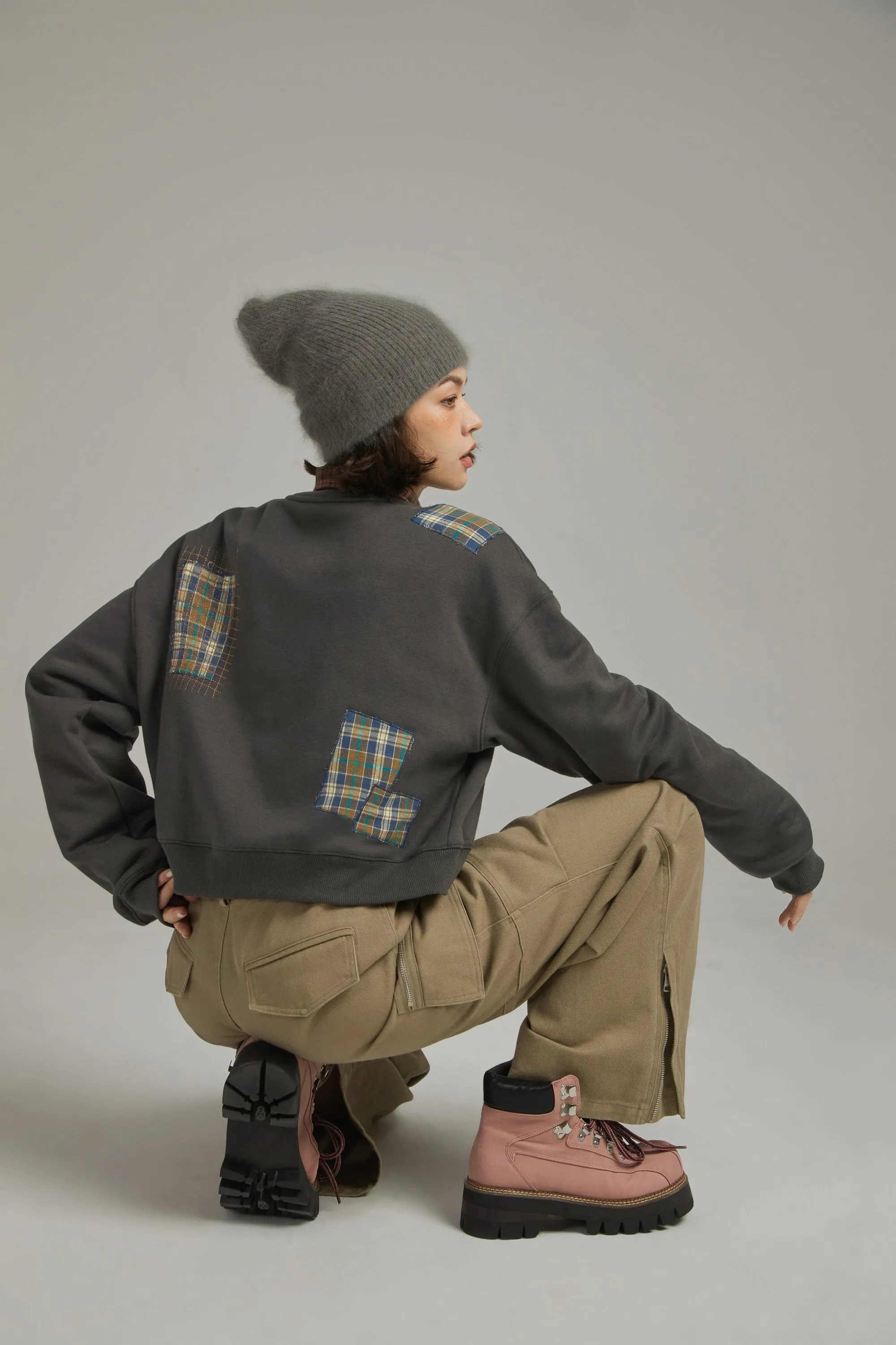 Check Patch Vintage Sweatshirt
