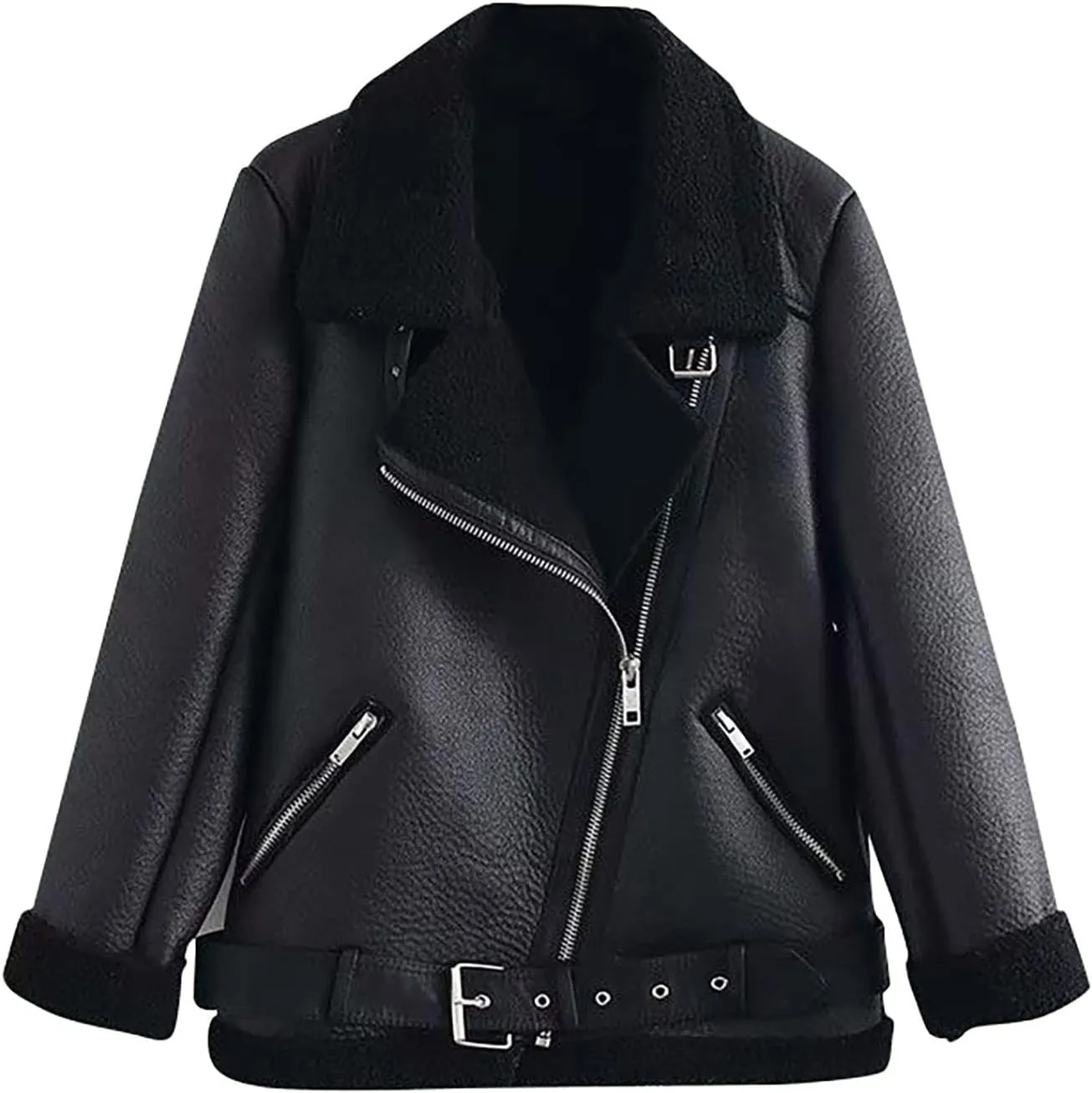 ChicCrate Women's Fleece Lined Winter Coat Sherpa Jacket Fashion Warm Clothes Casual Outerwear