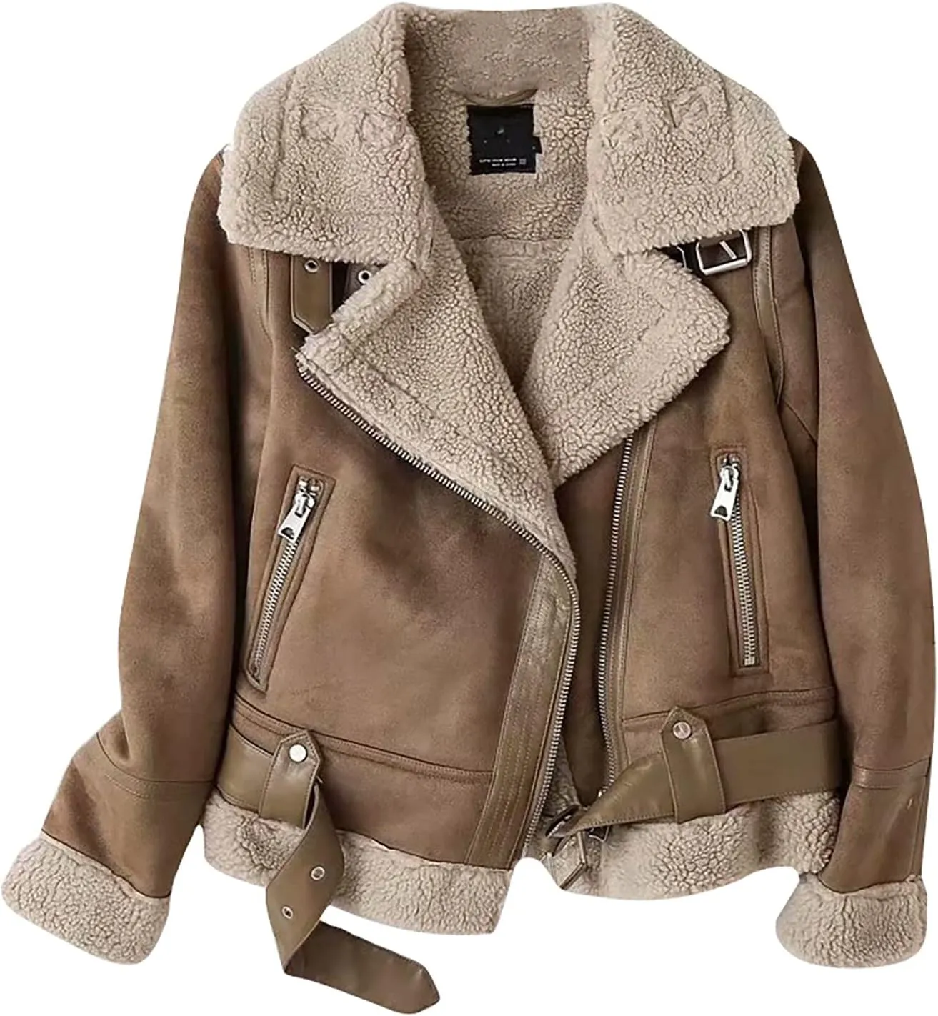ChicCrate Women's Fleece Lined Winter Coat Sherpa Jacket Fashion Warm Clothes Casual Outerwear