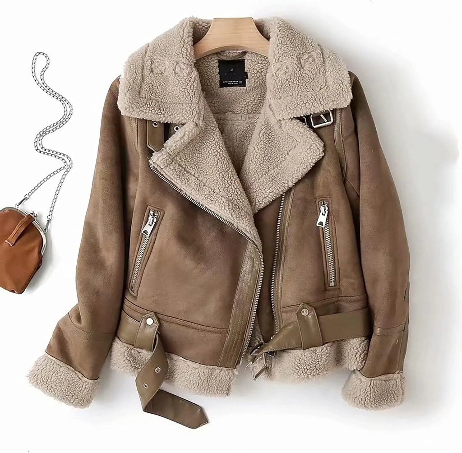 ChicCrate Women's Fleece Lined Winter Coat Sherpa Jacket Fashion Warm Clothes Casual Outerwear