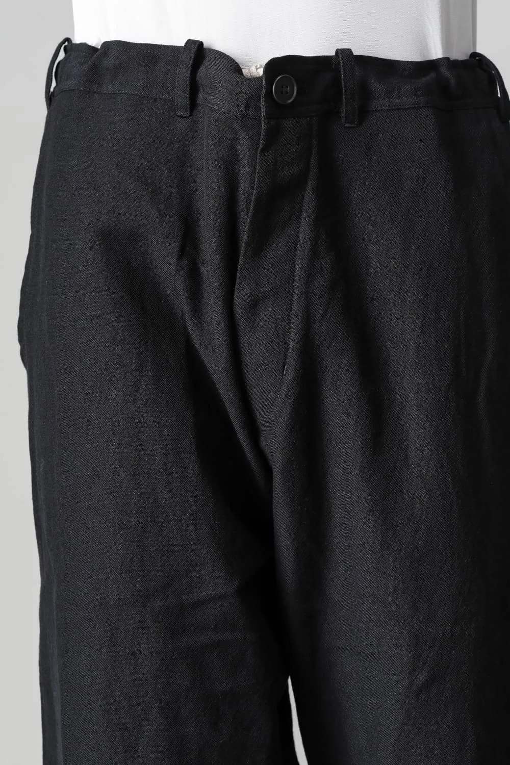 CHINO TROUSERS Wool Flax Twill Black
