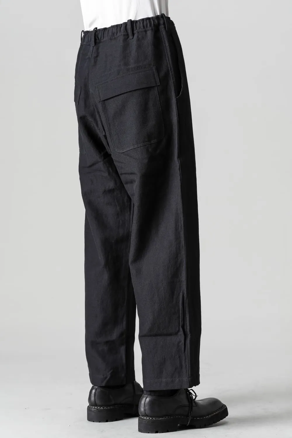 CHINO TROUSERS Wool Flax Twill Black