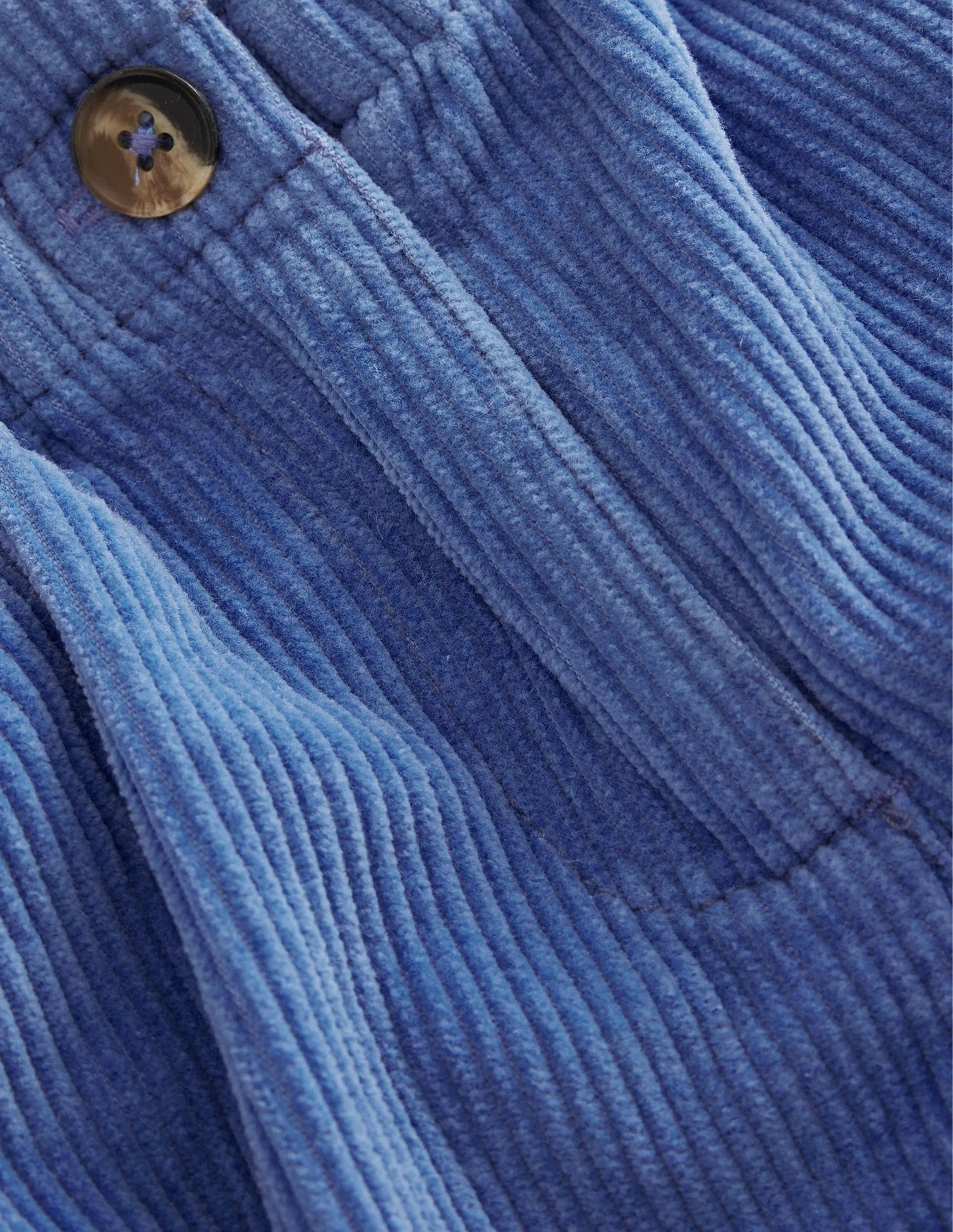 Chunky Cord Shorts-Delft Blue