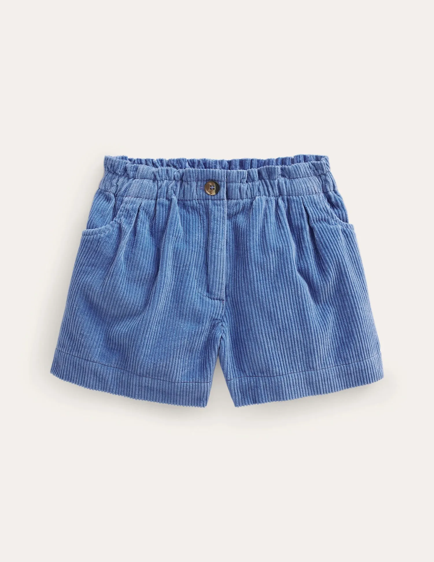 Chunky Cord Shorts-Delft Blue
