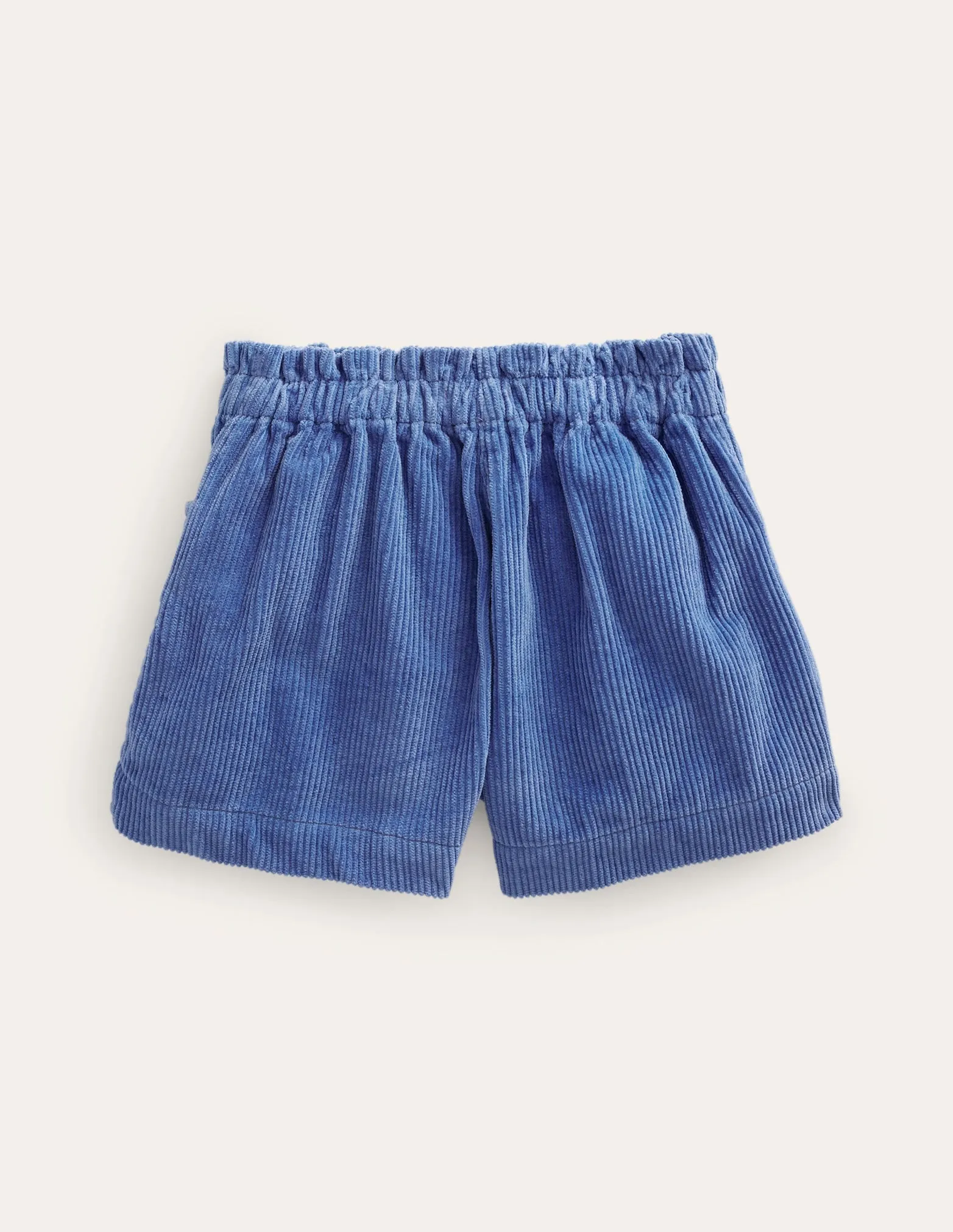 Chunky Cord Shorts-Delft Blue