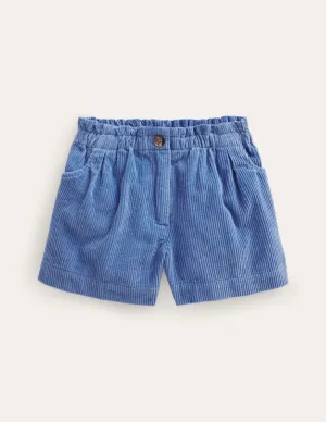 Chunky Cord Shorts-Delft Blue