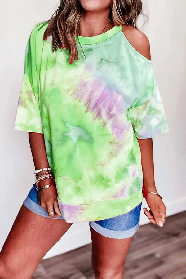 Colorful Round Neck Tie Dye T-Shirt