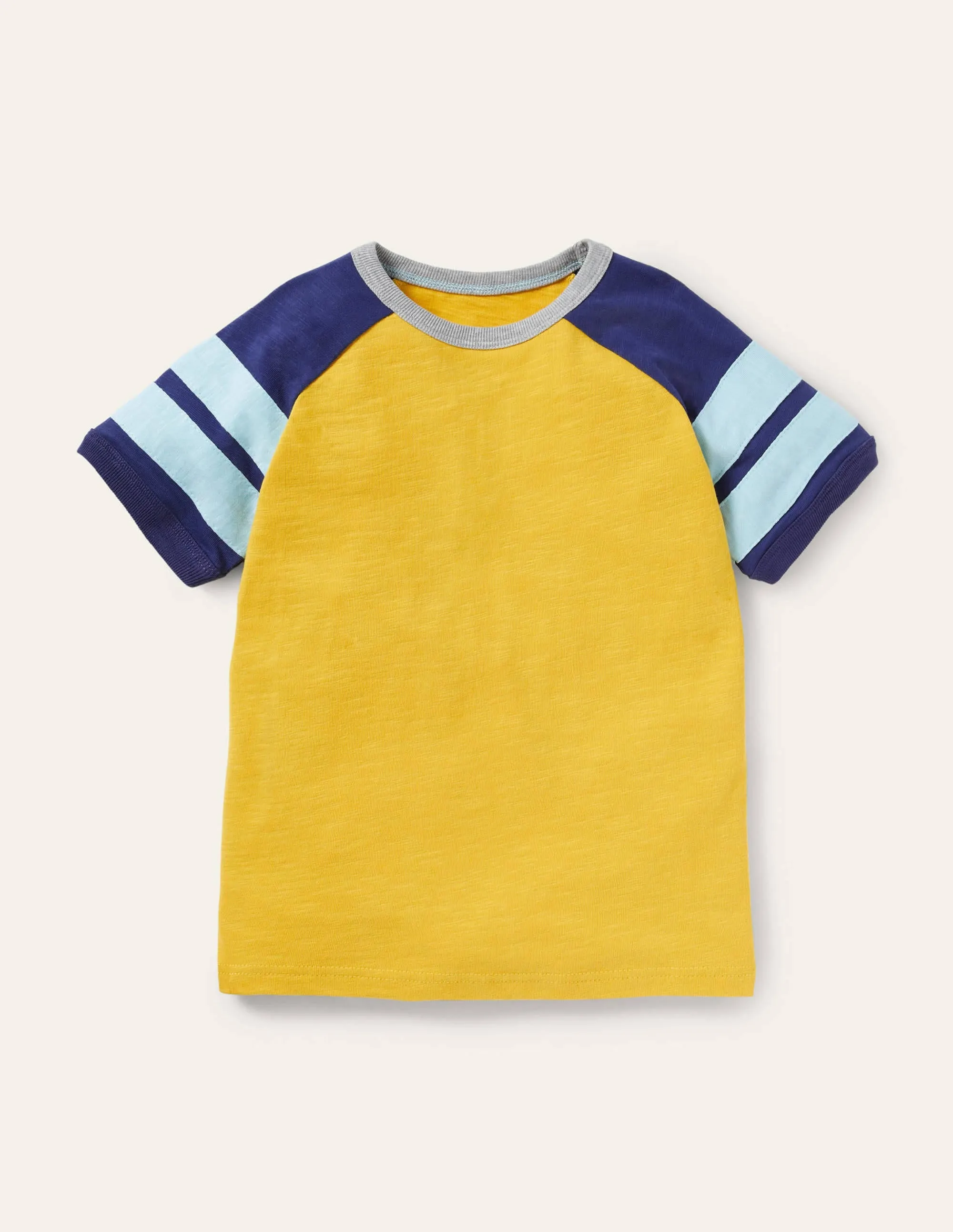 Colourblock Raglan T-shirt-Daffodil Yellow/Starboard Blue