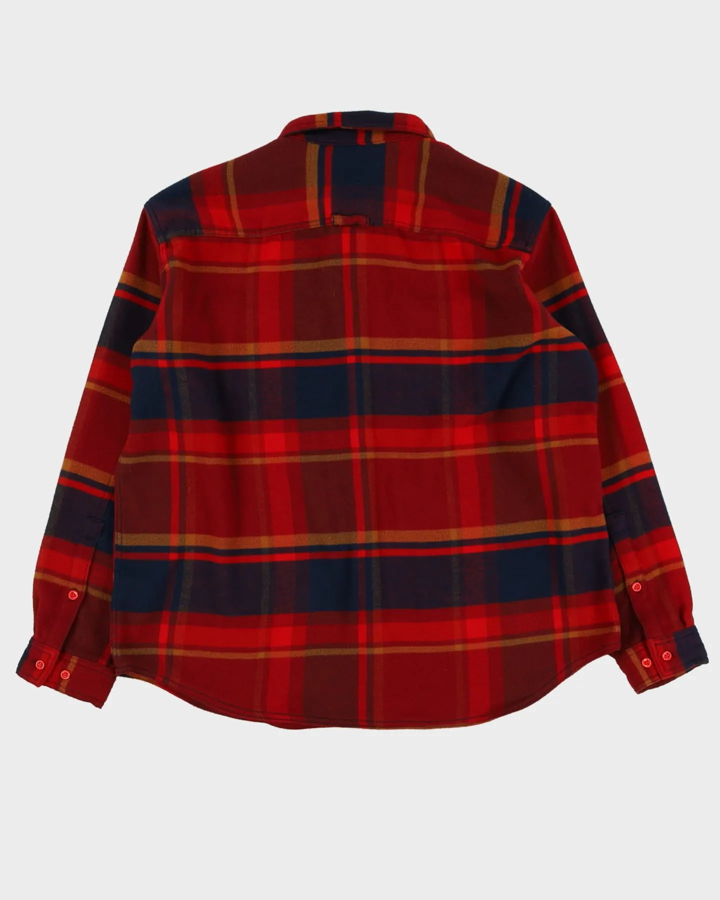 Columbia Red And Blue Checked Heavy Flannel Shirt - XXL