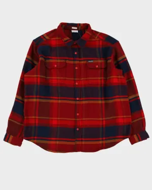 Columbia Red And Blue Checked Heavy Flannel Shirt - XXL