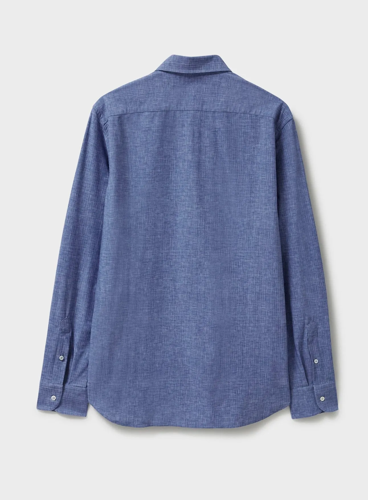 Comfort Shirt Blue Slub Cut Away Shirt