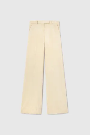 Corduroy bootcut trousers.
