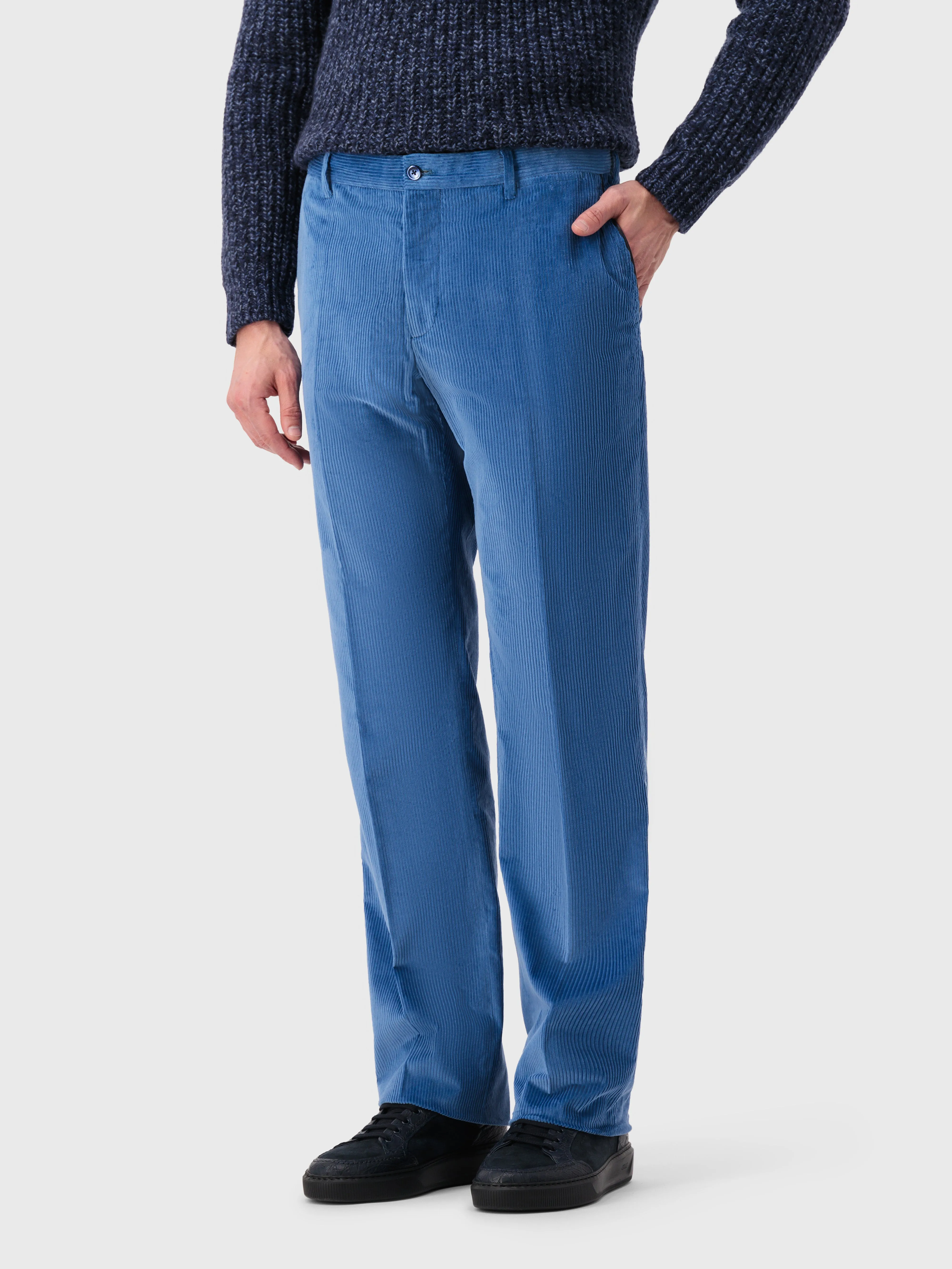 Corduroy Cotton Trousers Bright Blue