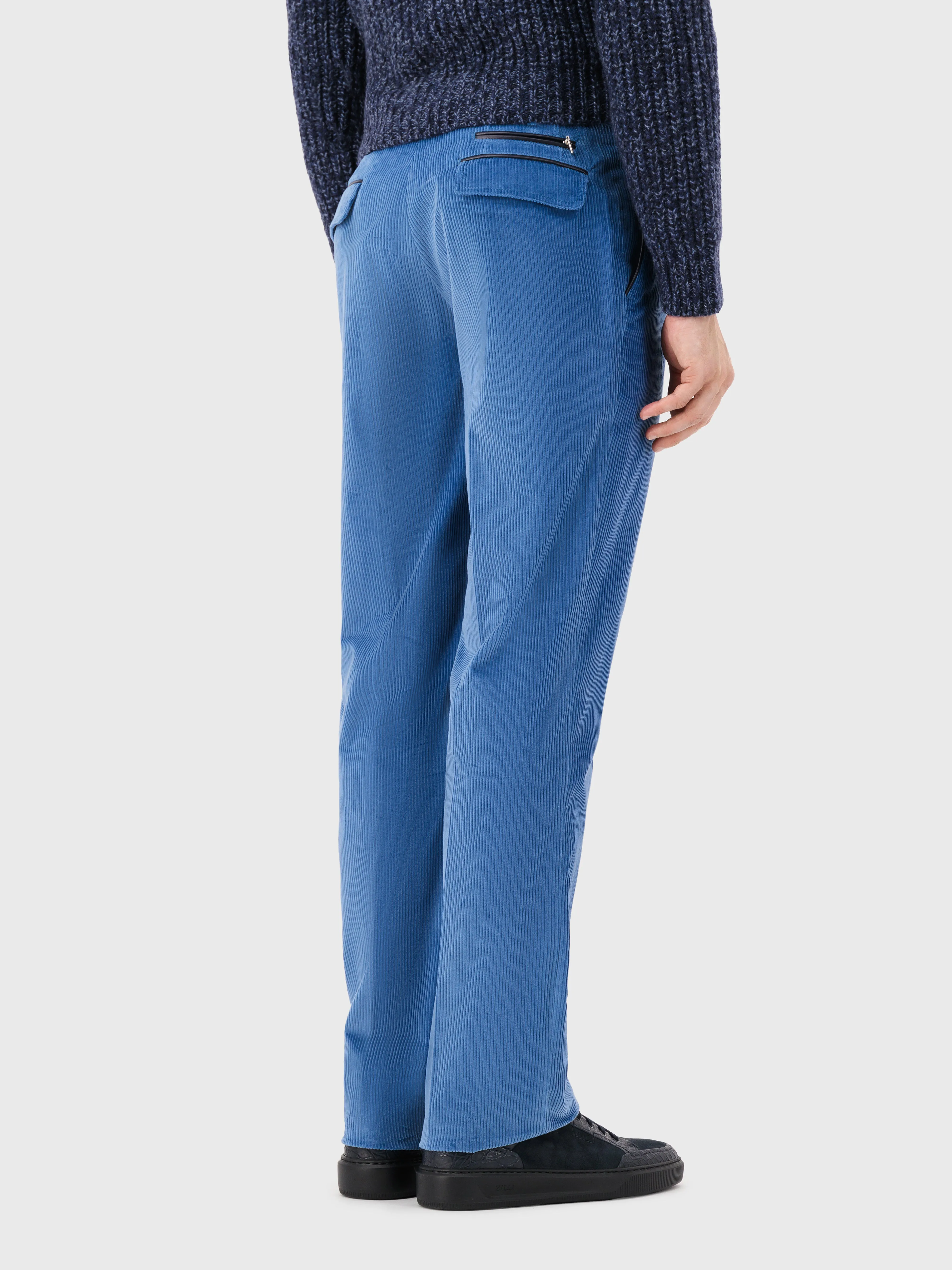 Corduroy Cotton Trousers Bright Blue