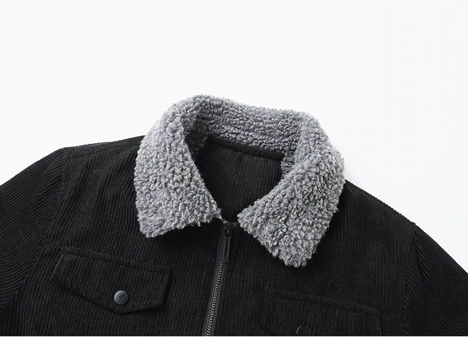 Corduroy Jackets for Men Winter Coats Warm Sherpa Lined Jacket Casual Outerwear with Pocket Fleece Jacket 2024