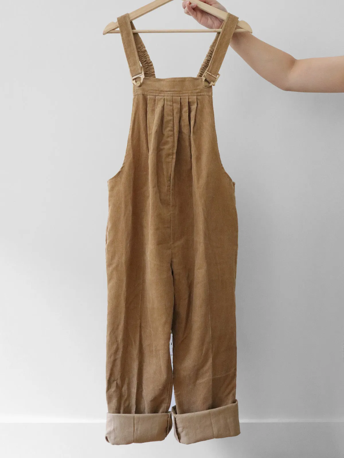 Corduroy Pleated Overalls (XL)
