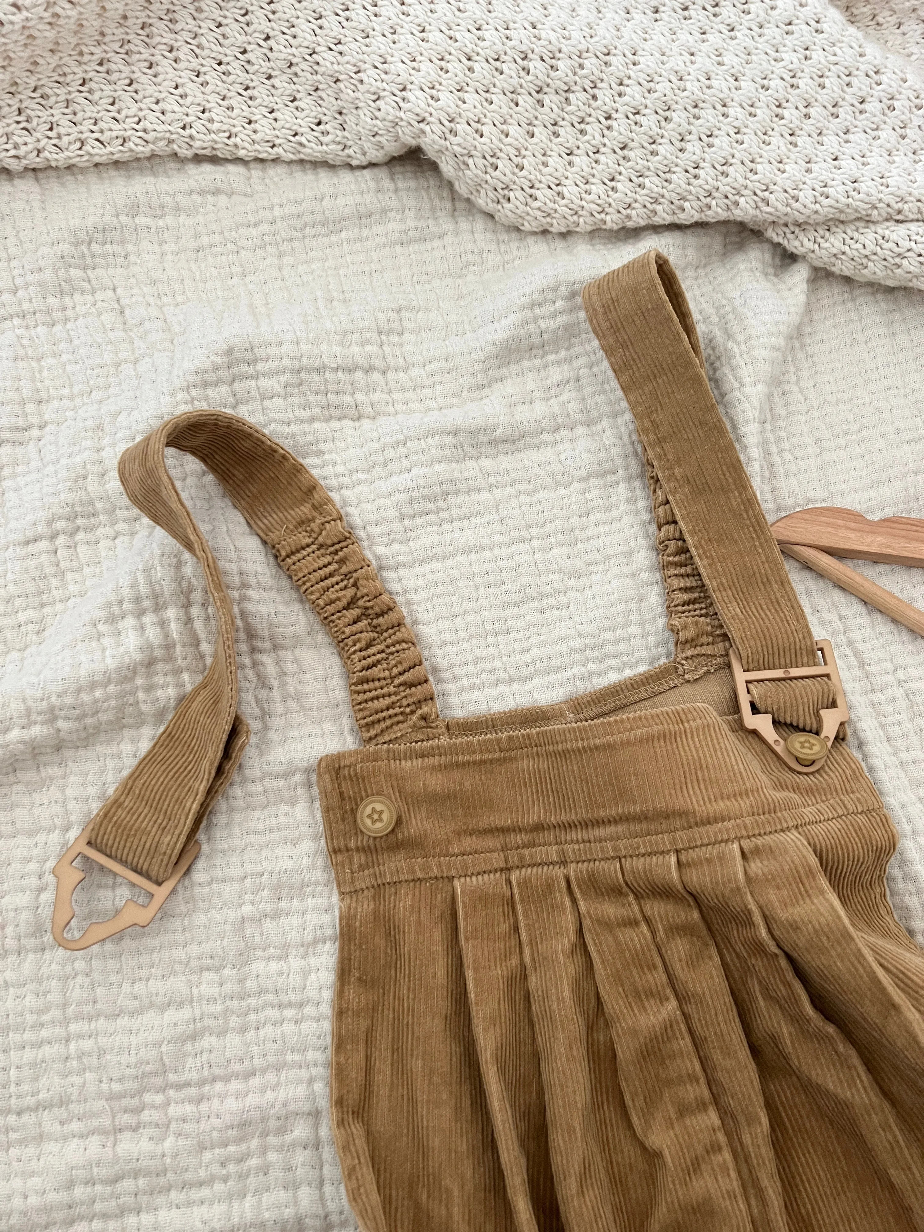 Corduroy Pleated Overalls (XL)