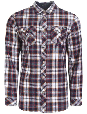 Cotton Flannel Checked Shirt in Cardinal Red - Tokyo Laundry