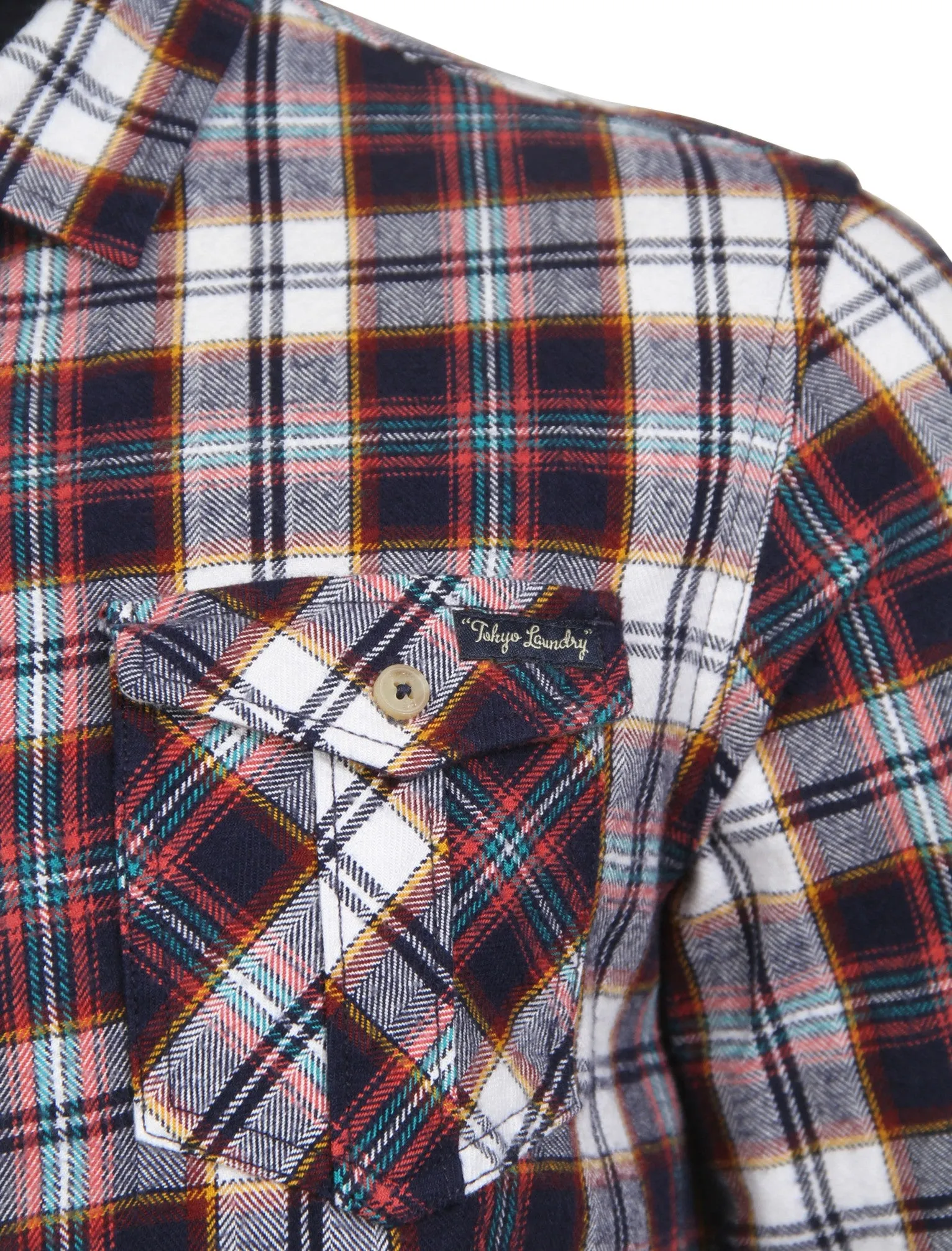 Cotton Flannel Checked Shirt in Cardinal Red - Tokyo Laundry