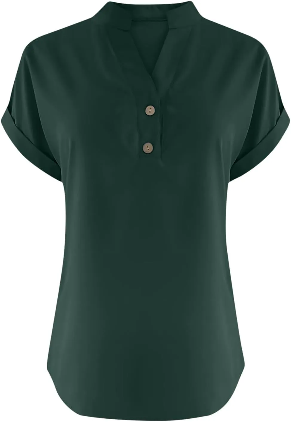 Cotton Linen Shirt for Women 2025 Trendy Short Sleeve Summer Blouse Button Down V Neck Tops Casual Vacation Tee Shirts