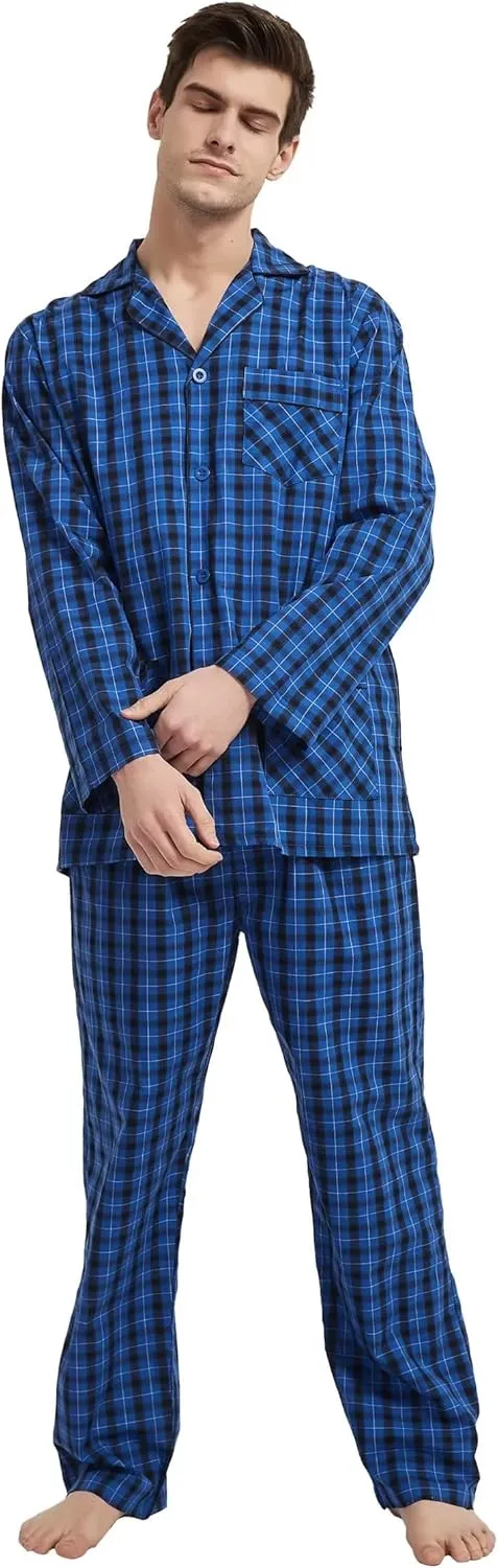 cotton pajama set for men 100% cotton pajamas soft PJS