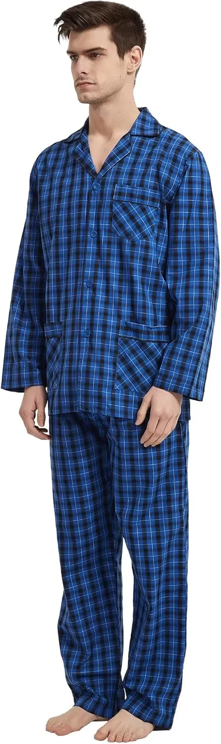 cotton pajama set for men 100% cotton pajamas soft PJS