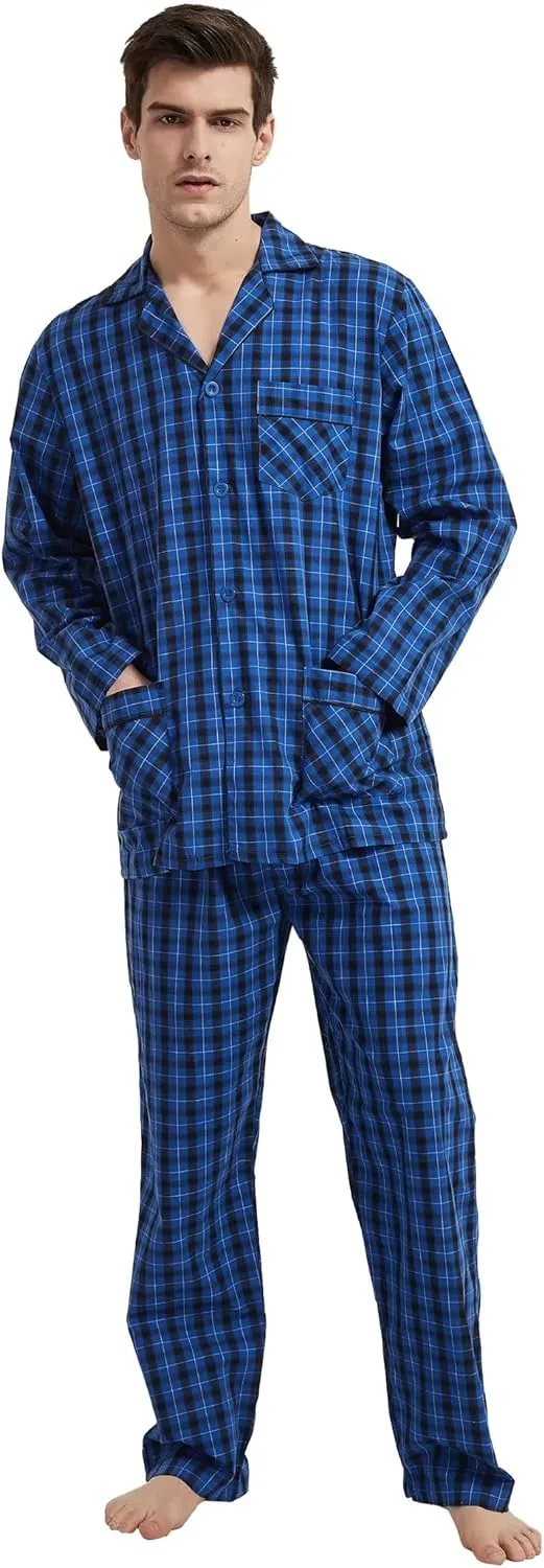 cotton pajama set for men 100% cotton pajamas soft PJS