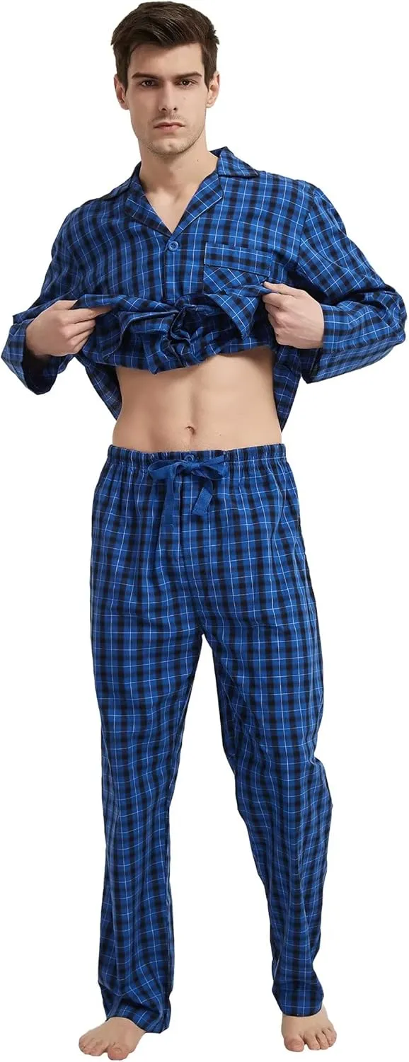 cotton pajama set for men 100% cotton pajamas soft PJS