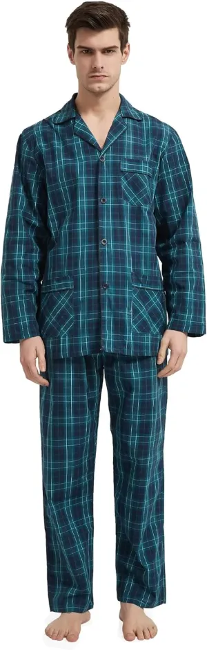cotton pajama set for men 100% cotton pajamas soft PJS