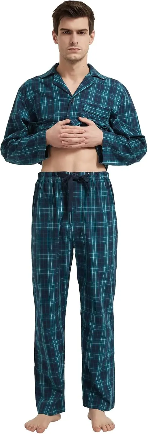 cotton pajama set for men 100% cotton pajamas soft PJS