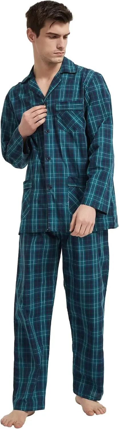cotton pajama set for men 100% cotton pajamas soft PJS