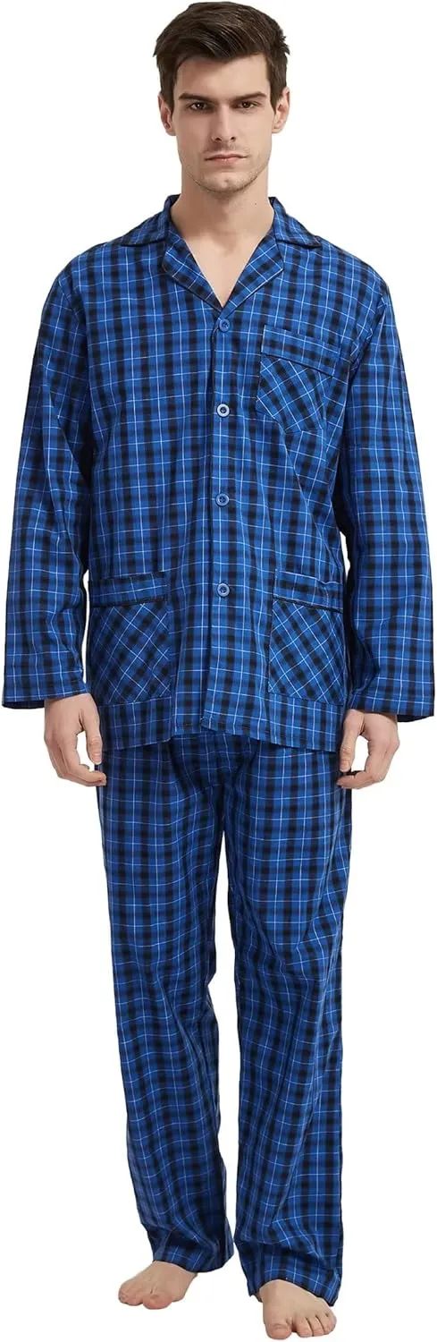 cotton pajama set for men 100% cotton pajamas soft PJS