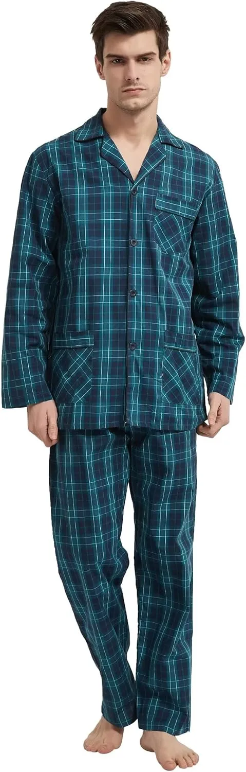cotton pajama set for men 100% cotton pajamas soft PJS