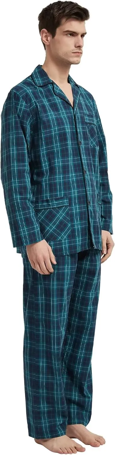 cotton pajama set for men 100% cotton pajamas soft PJS