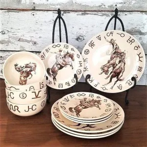 Cowboy Bronc & Brands Dinnerware