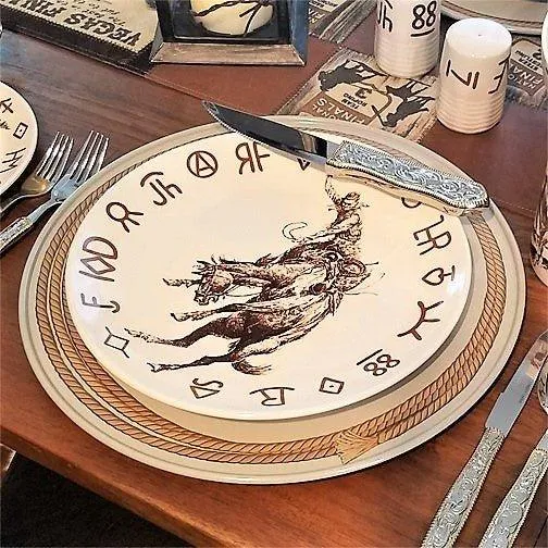 Cowboy Bronc & Brands Dinnerware