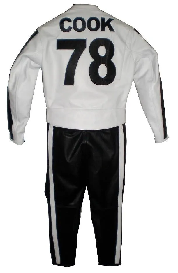 Custom Motorcycle Leather Racing Suit with Personal Name Number Hump Option