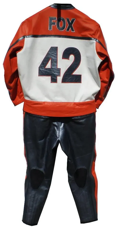 Custom Motorcycle Leather Racing Suit with Personal Name Number Hump Option