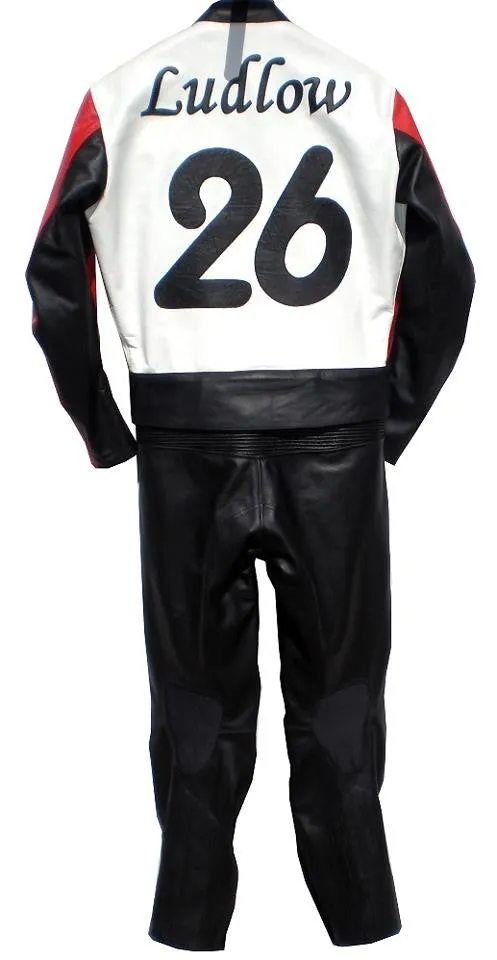 Custom Motorcycle Leather Racing Suit with Personal Name Number Hump Option