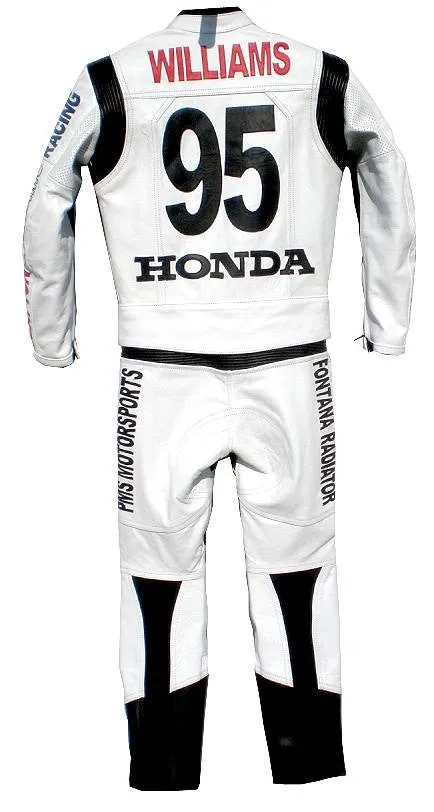 Custom Motorcycle Leather Racing Suit with Personal Name Number Hump Option