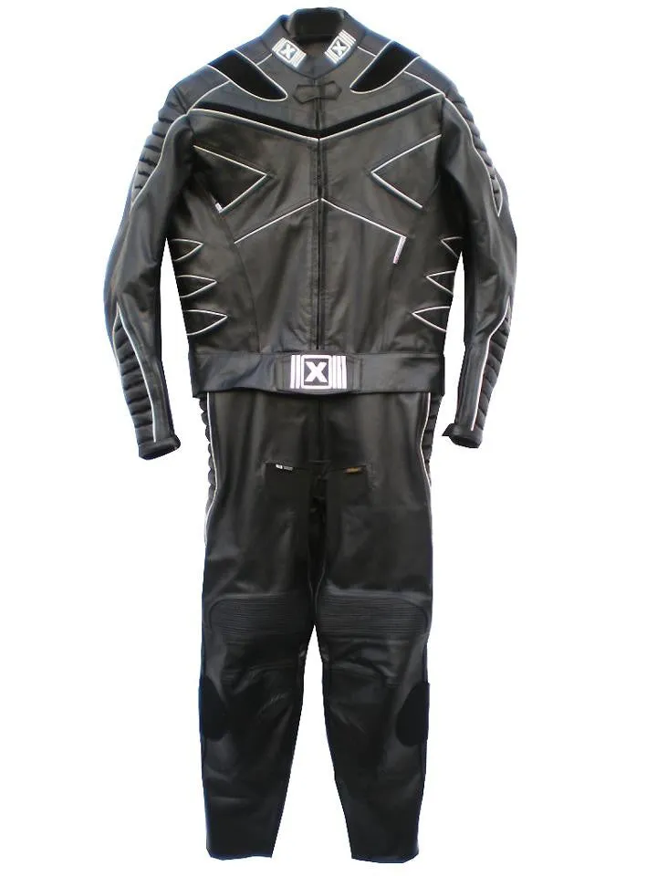 Custom Motorcycle Leather Racing Suit with Personal Name Number Hump Option