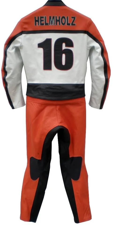 Custom Motorcycle Leather Racing Suit with Personal Name Number Hump Option